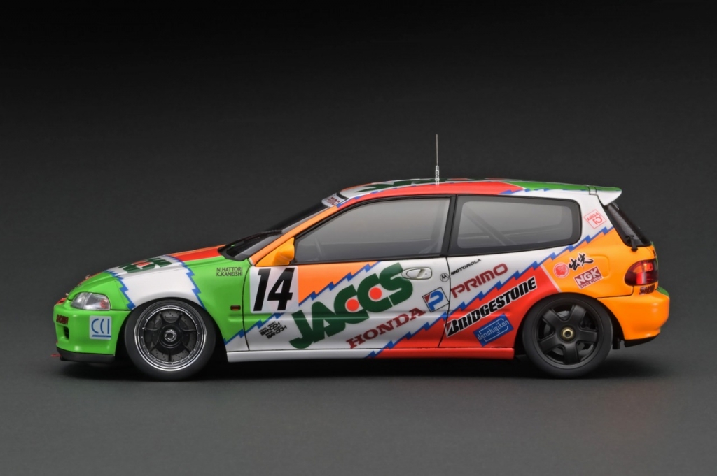 とめきち　1/10 JACCS　シビック　EG6　再販皆無　ジャックス ホンダ シビック EG6 Gr.A レーシング JACCS #14 (ミニカー