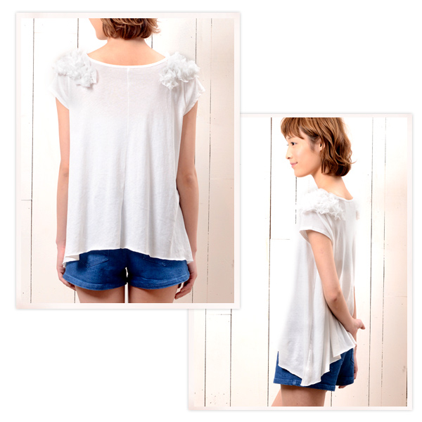 shoulder frill Ts¡¡¥Ç¥¶¥¤¥ó¥«¥Ã¥È¥½¡¼