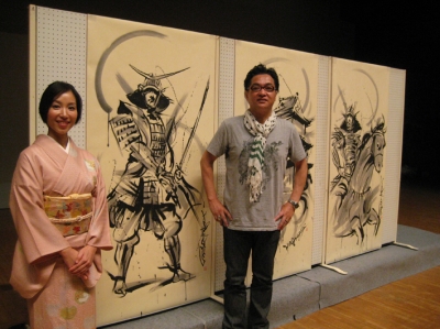 宇和島いやし博ライブペイント作品前