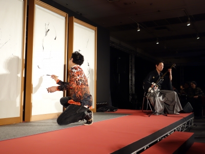松屋銀座ライブペイント夜1