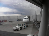 搭乗する飛行機