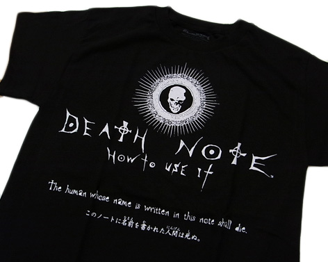 DEATH NOTE(デス ノート)HOW TO USE IT Tシャツ入荷致しました