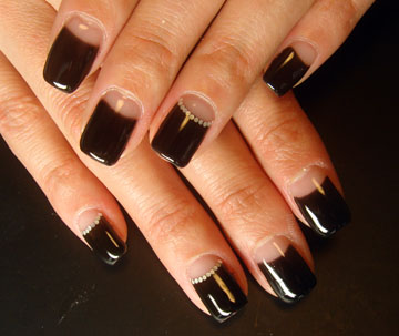 シック ブラック逆フレンチ Douce Calgel Private Salon