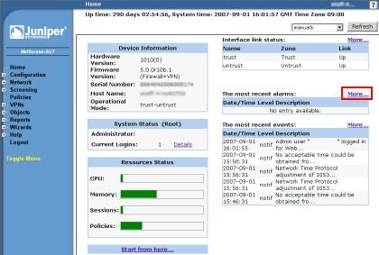 Netscreen-5GT_Home_Alerms