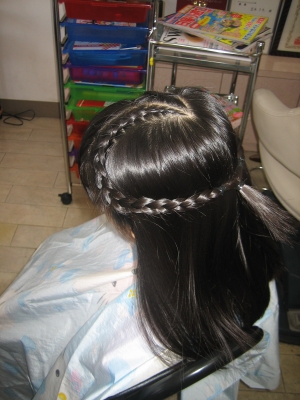 文化祭のヘアスタイル 編み込み