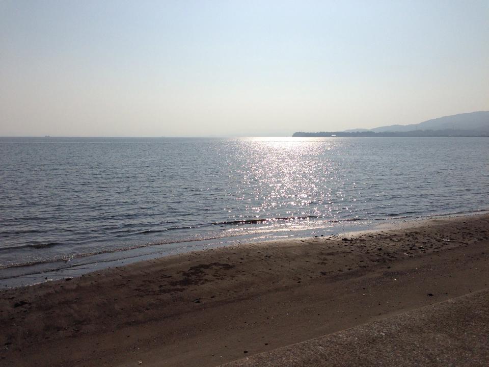 龍石海岸から望む有明海