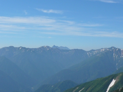 一の越山荘 から 槍ヶ岳