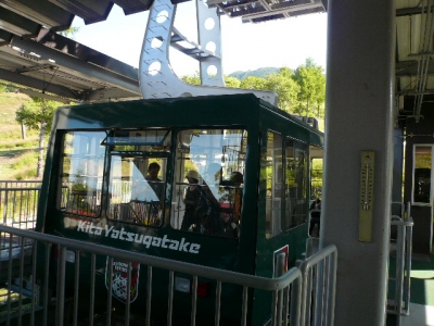 北八ヶ岳ロープウェイ車内