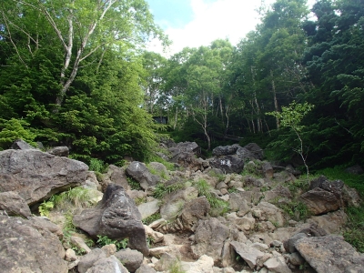 男体山急登り8合目付近