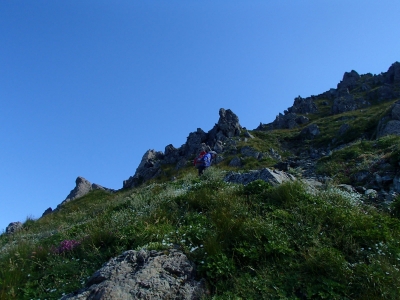 荒川岳の急登