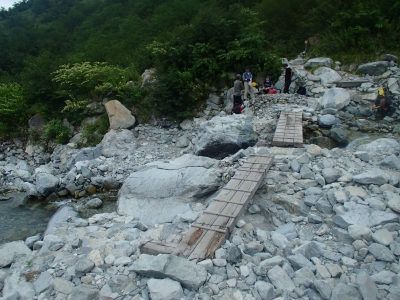 秩父沢で休憩
