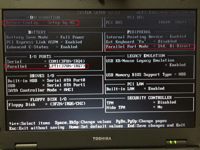 J80 BIOS設定画面