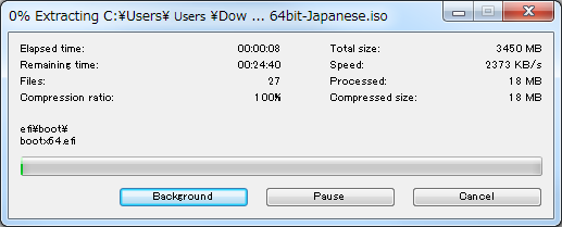Universal USB InstallerでISO書込み