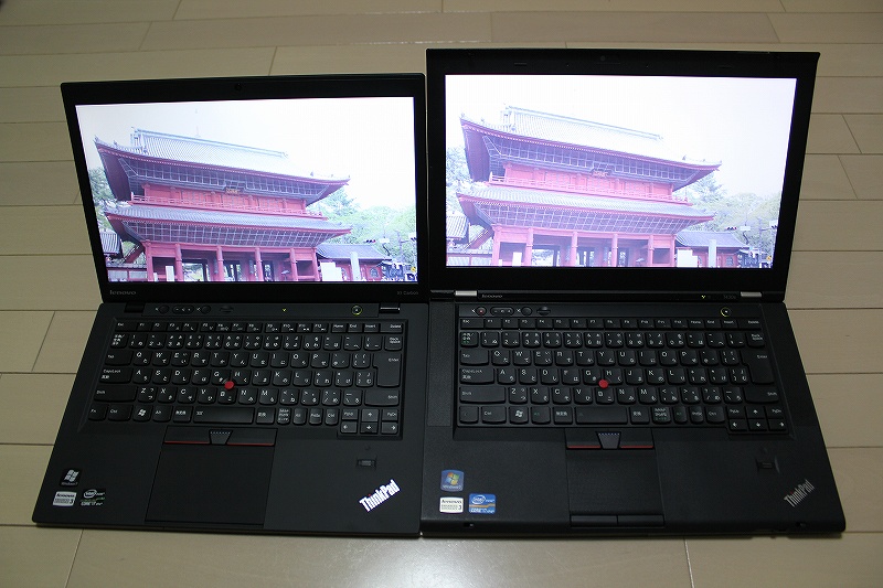 ThinkPad X1 CarbonとT430sの液晶を比較