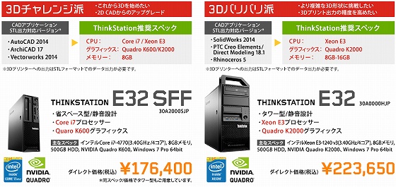 ThinkStation 特集「3Dプリンター、CADに最適なモデル」