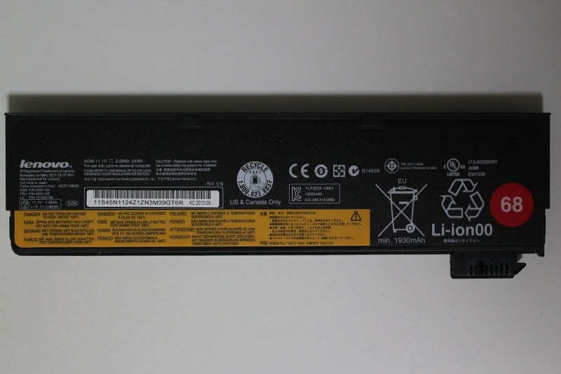 Lenovo ThinkPad T440s用バッテリーパック 11.1V 1930mAh 45N1125