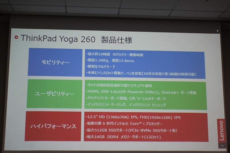 ThinkPad Yoga 260 製品仕様