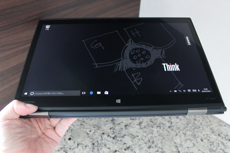 ThinkPad X1 Yogaのタブレットモード