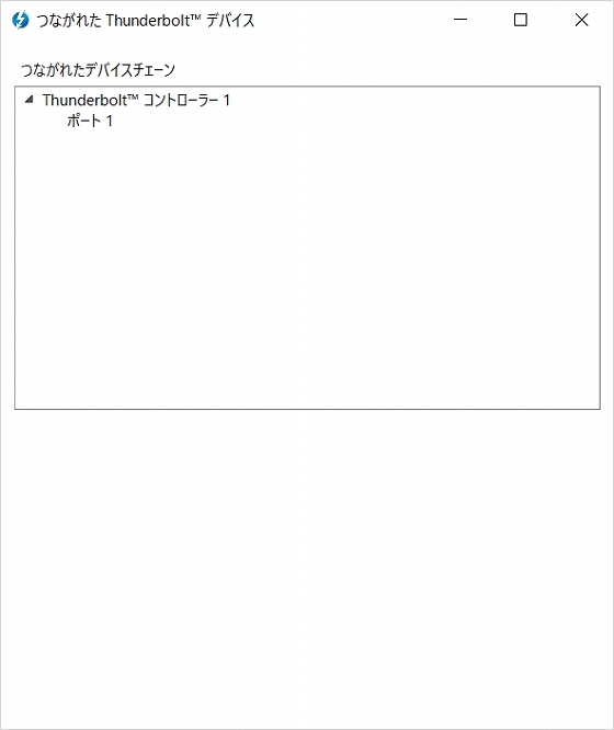 つながれたThunderboltデバイス