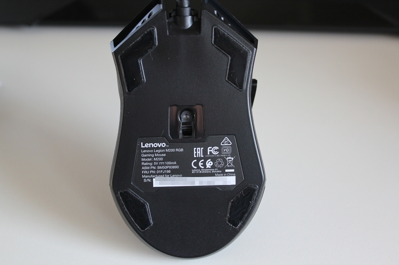 Lenovo Legion M200 RGBゲーミングマウスのセンサー部