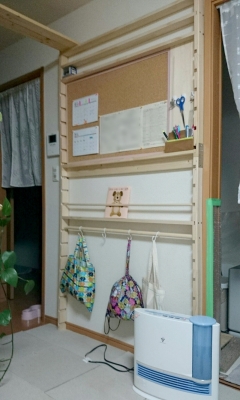 DIY作品☆保育園グッズ収納壁