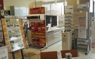 ノーリツさんの給湯器・ダイキンさんのエアコンも展示