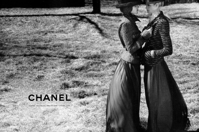 Freja Beha Erichsen & Heidi Mount are photographed by Karl Lagerfeld