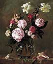 Peonies with Roses and Sweet Peas