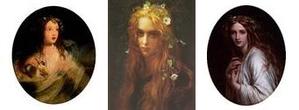 º¸¡§James Sant¡Ö Ophelia¡× 1864ǯ Ãæ±û¡§Antoine-Auguste-Ernest Hebert¡Ö Ophelia¡× 1910ǯ ±¦¡§Sir Frank Dicksee¡Ö Ophelia¡× 1861ǯ