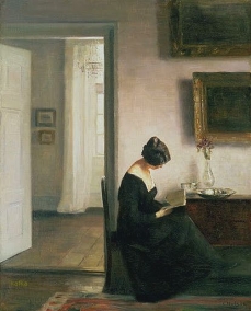 Carl Vilhem HOLSØE Woman Reading in an Interior