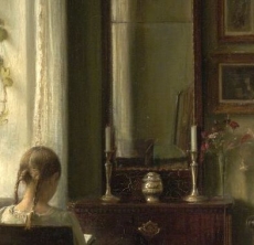 Interiør med ung pige der læser. (1903) SMK