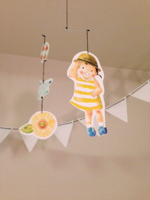 長倉書店「あめふりさんぽ」原画展 モビール