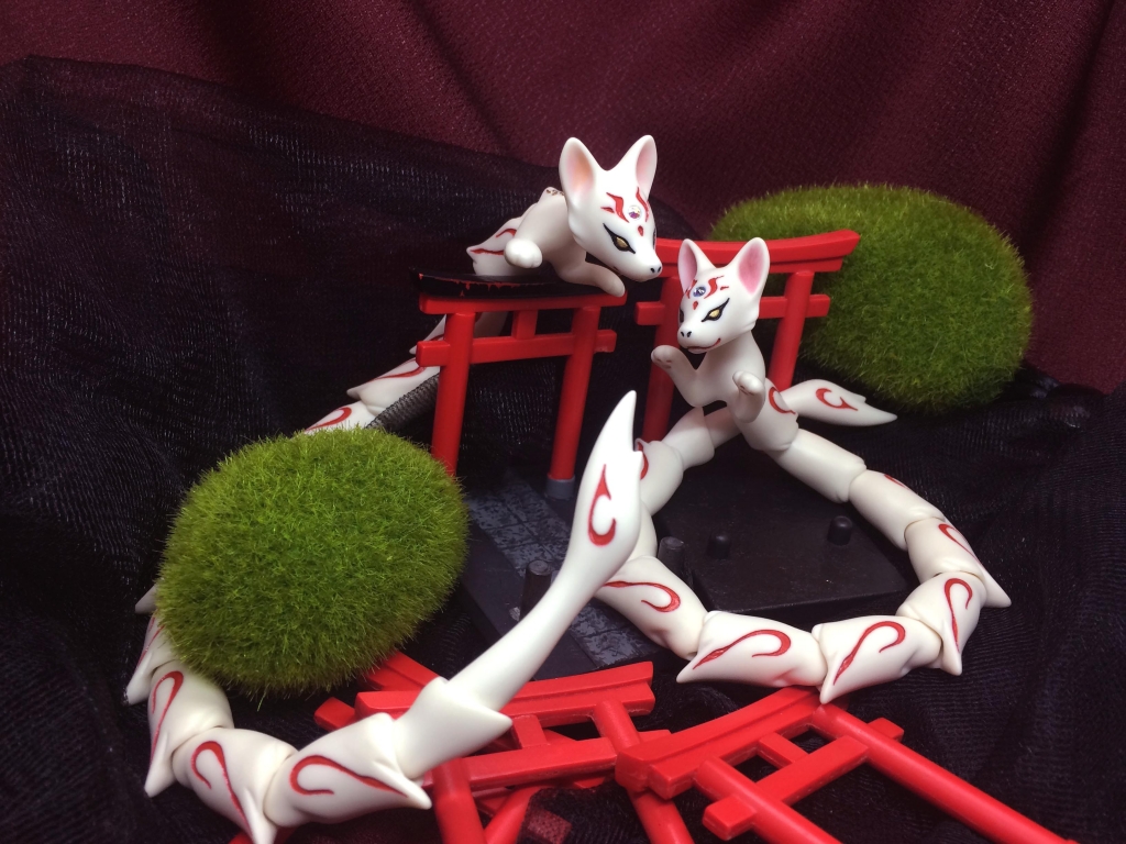 九尾 狐 アートドール オリジナル 陽狐 九尾の狐 妖狐 白狐 fox 羊毛