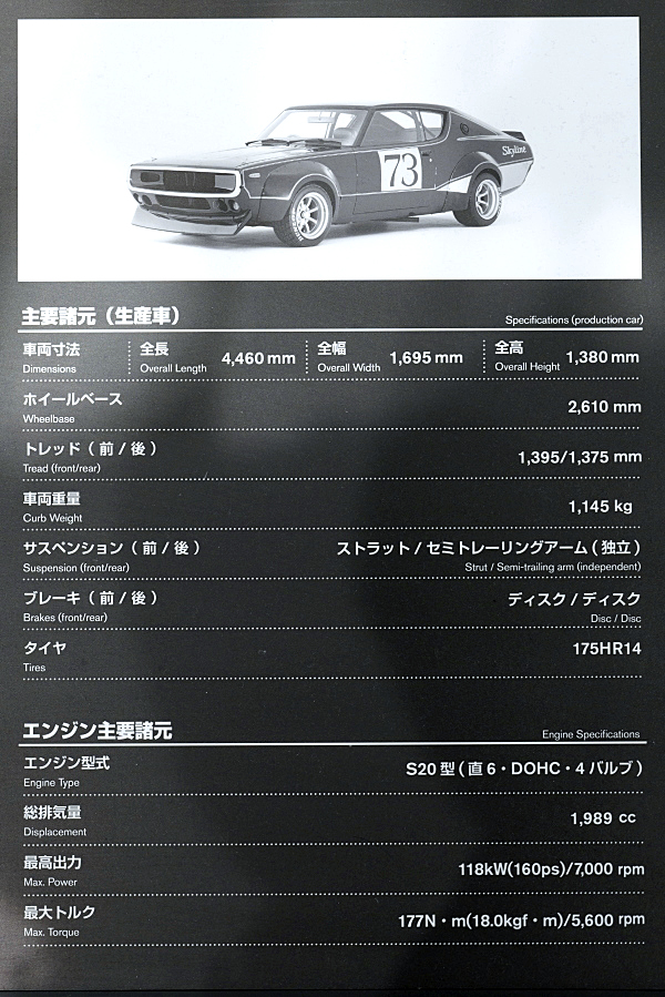 日産 スカイライン 2000GT-R レーシングコンセプト 1972 KPGC110 (2