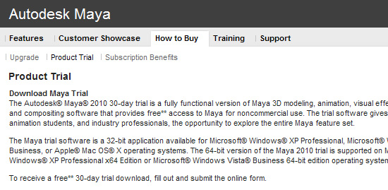 【3DCG】 Autodesk『Maya 2010』と『Mudbox 2010』の30日間 体験版配布開始