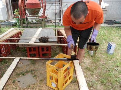ラストスパート網戸色塗りDIY