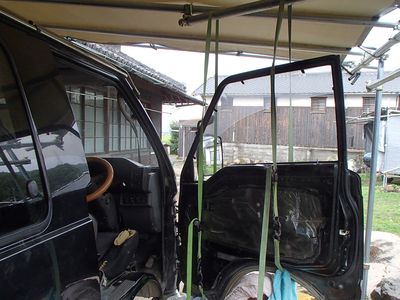 フロントドア取り外し準備完了