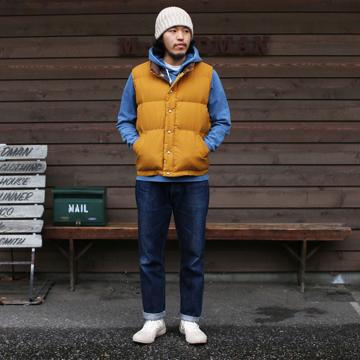 ダブルワークス ウエアハウス ダウンベスト マスタード WAREHOUSE