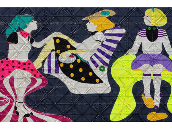 ♥絵画　アート　芸術　凸凹絵画　立体絵画　❤️ こちらはurisakachinatsuさんの作品。窓からのぞく顔、道に