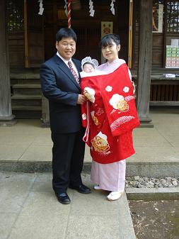 初宮参り・スリーショット
