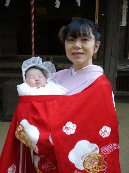 初宮参り・母娘ツーショット