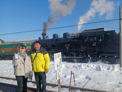 SL冬の湿原号 上り 釧路行き！ たんちょう鶴も見れました