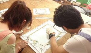 ステンドグラス手作りウェルカムボード