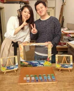 ステンドグラス手作りウェルカムボード
