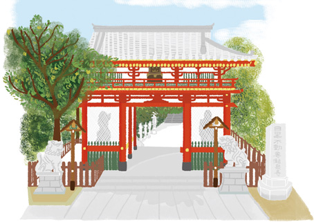 オリジナルイラスト 寺の門 風景 街並 建物イラスト 本山浩子のイラストファイル News