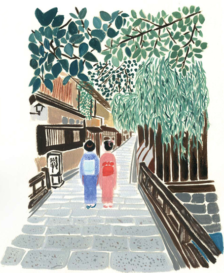 オリジナルイラスト 京都祇園 風景 景色イラスト 本山浩子のイラストファイル News