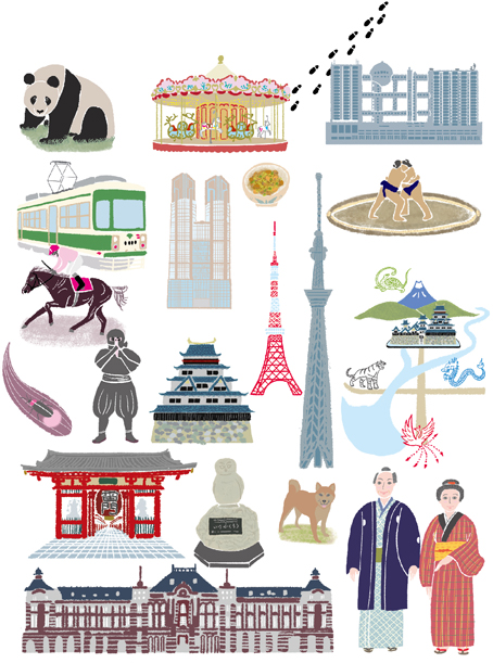 別冊宝島 地名と地理の謎がわかる 東京の歴史地図帳 建物イラスト 風景イラスト Jpg