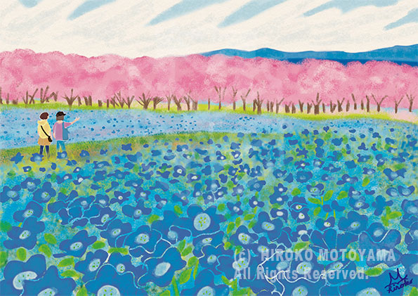 季節の絵画＊「菜の花畑」風景　春　山々　田舎の風景　春景色　金運　健康 季節の絵画＊「菜の花畑」風景 春 山々 田舎の風景 春景色 金運