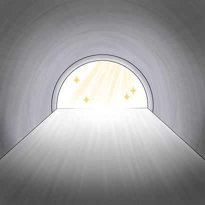イラスト英語 See The Light At The End Of The Tunnel 目処が立つ イラストで学ぶ 英語表現
