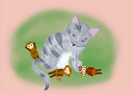波動アート ネコアート イラスト